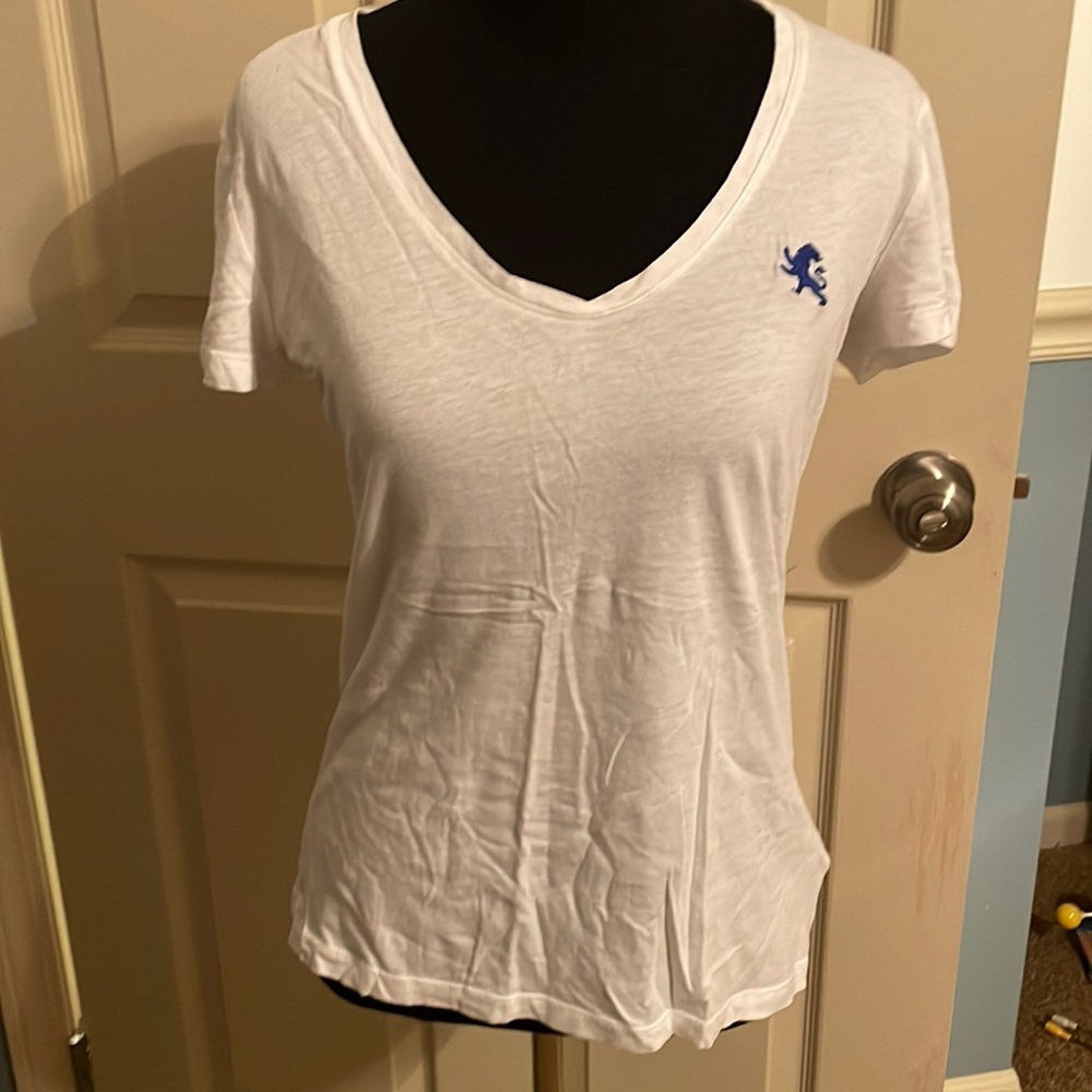 Express White Fitted Crew Neck Short Sleeve Tee